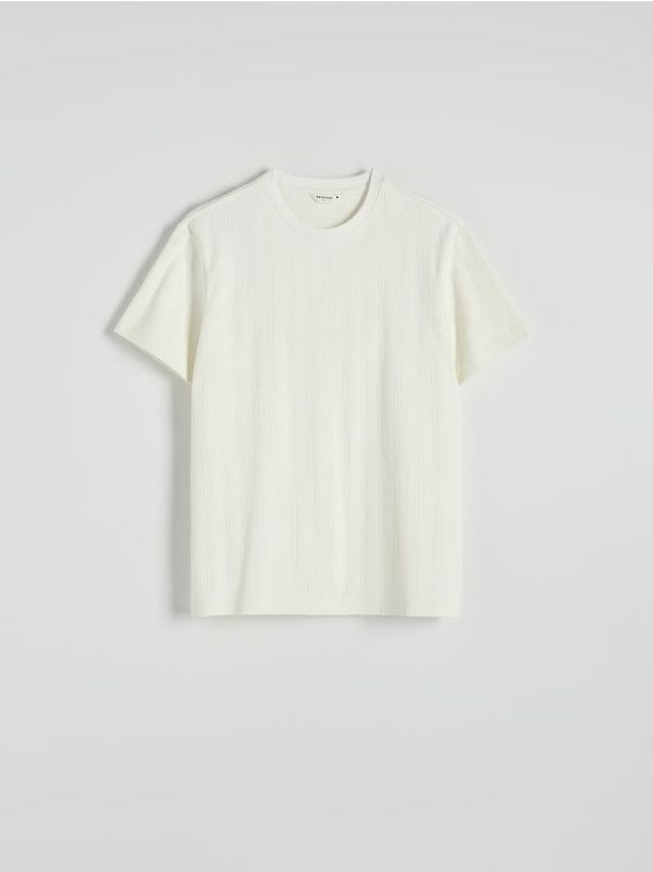 Reserved Reserved - Comfort rebrasta majica kratkih rukava - krem