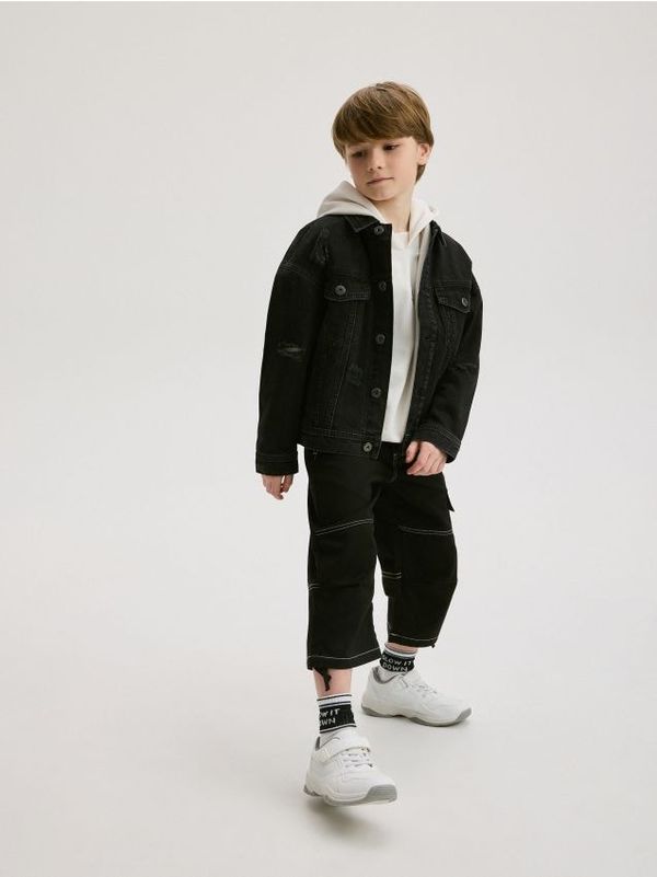 Reserved Reserved - Culotte hlače s kontrastnim šavovima - crno