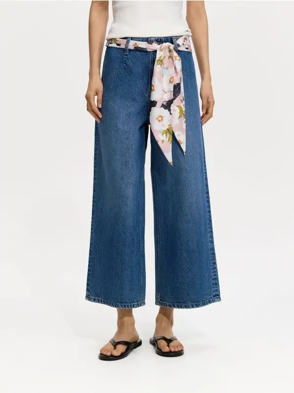 Reserved Reserved - Culotte traperice s maramom - plava