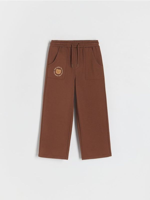 Reserved Reserved - Donji dio trenirke s vezom - tamnosmeđe