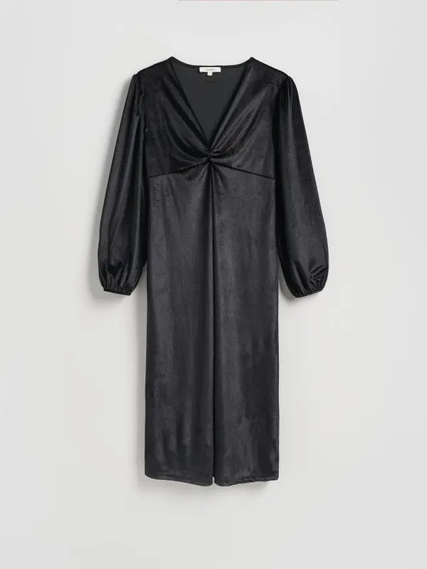Reserved Reserved - Drapirana maxi haljina - crno