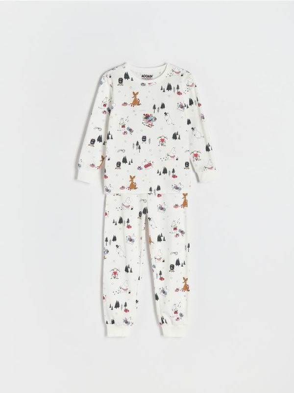 Reserved Reserved - Dvodijelni komplet pidžame The Moomins - krem