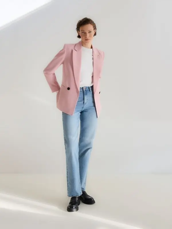 Reserved Reserved - Dvoredna jakna - pastelnoružičasto
