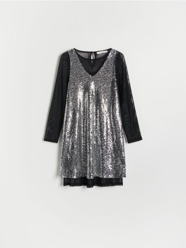 Reserved Reserved - Dvoslojna haljina - crno