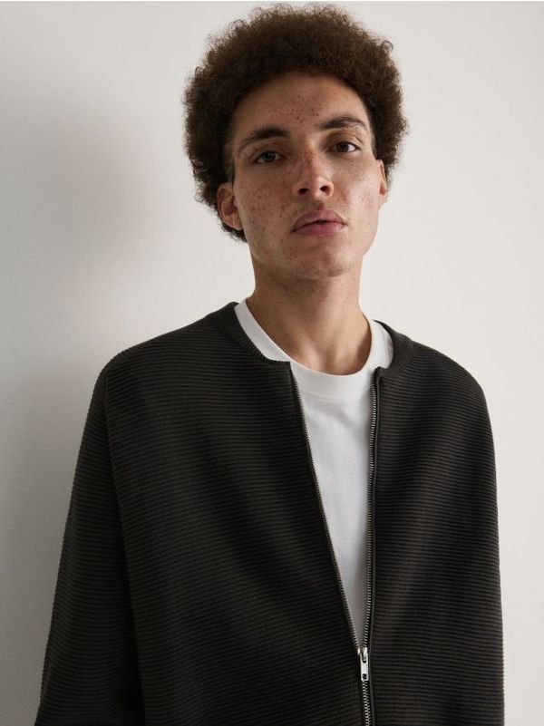 Reserved Reserved - Džemper na kopčanje gumbima - tamnosivo