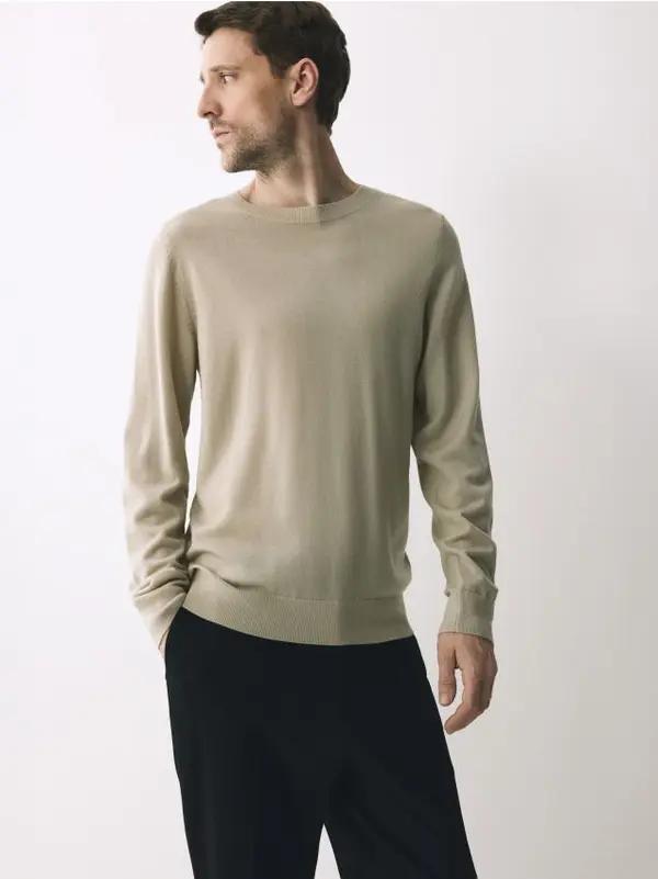 Reserved Reserved - Džemper od merino vune - bež