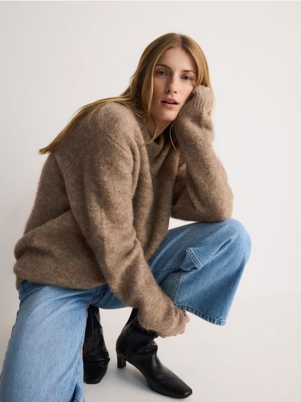 Reserved Reserved - Džemper od mješavine obične vune i vune od alpake - bež