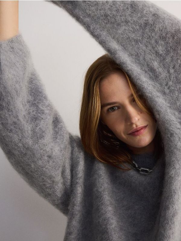 Reserved Reserved - Džemper od mješavine vune i mohera - srednjesivo