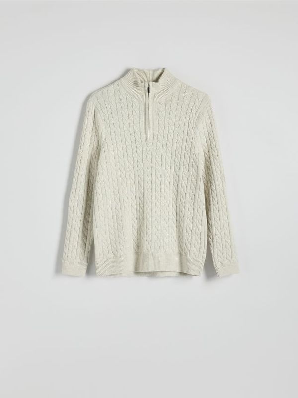 Reserved Reserved - Džemper od mješavine vune - krem