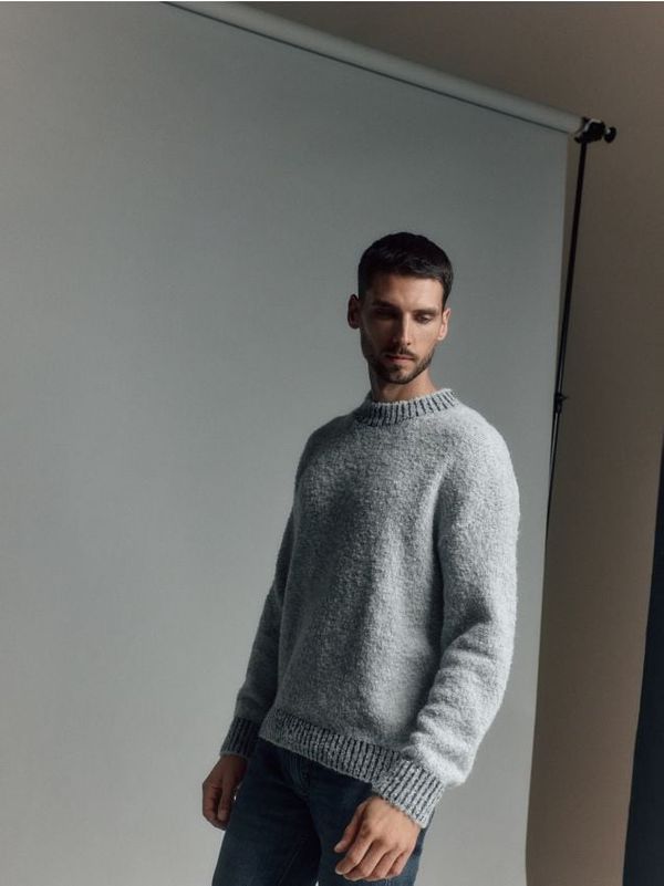 Reserved Reserved - Džemper od mješavine vune - light grey