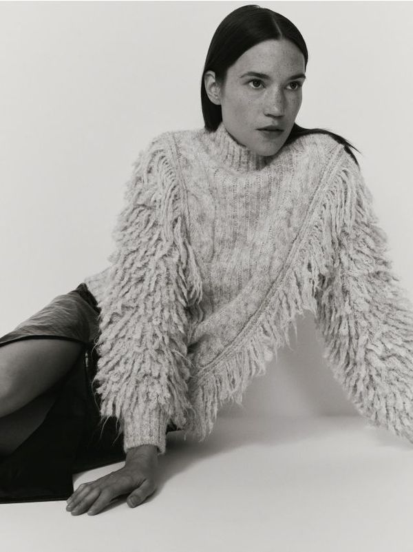 Reserved Reserved - Džemper od mješavine vune - light grey