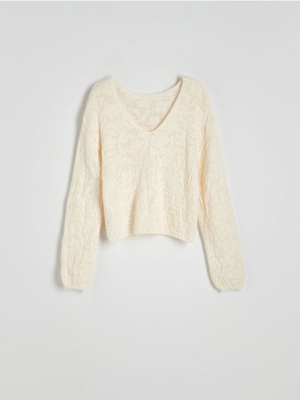 Reserved Reserved - Džemper od teksturiranog pletiva - boja kože