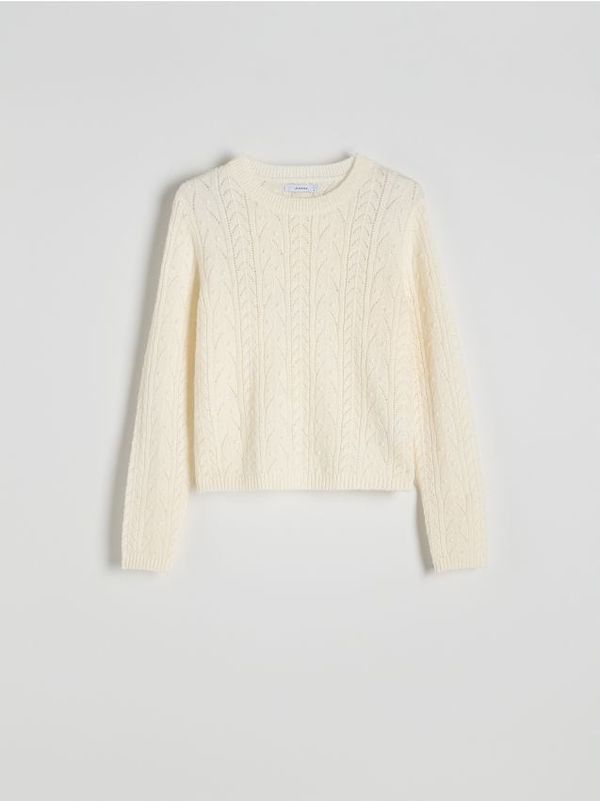 Reserved Reserved - Džemper rupičasta uzorka - boja kože