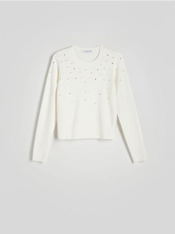 Reserved Reserved - Džemper s aplikacijom - boja kože