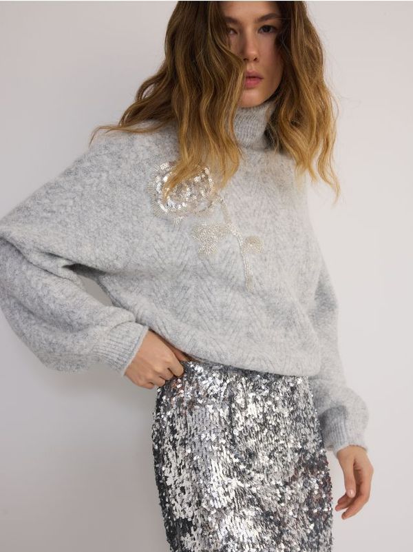 Reserved Reserved - Džemper s aplikacijom - light grey