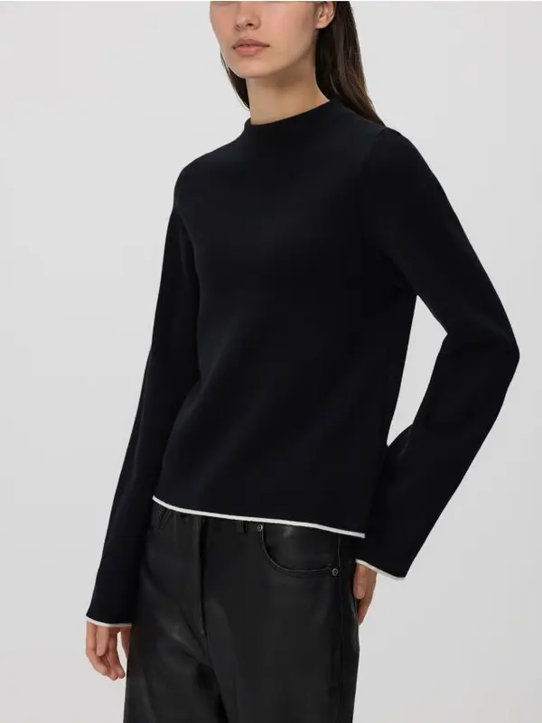 Reserved Reserved - Džemper s kontrastnim porubom - crno
