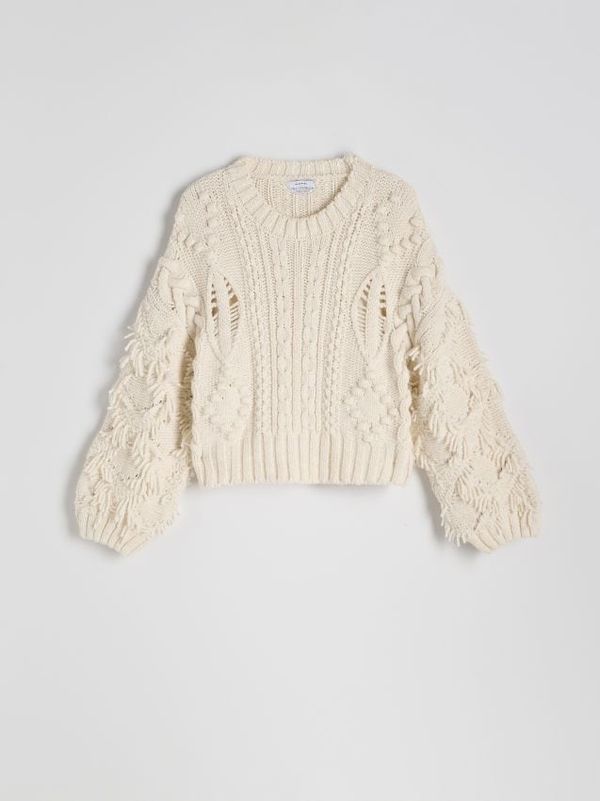 Reserved Reserved - Džemper s resama - boja kože