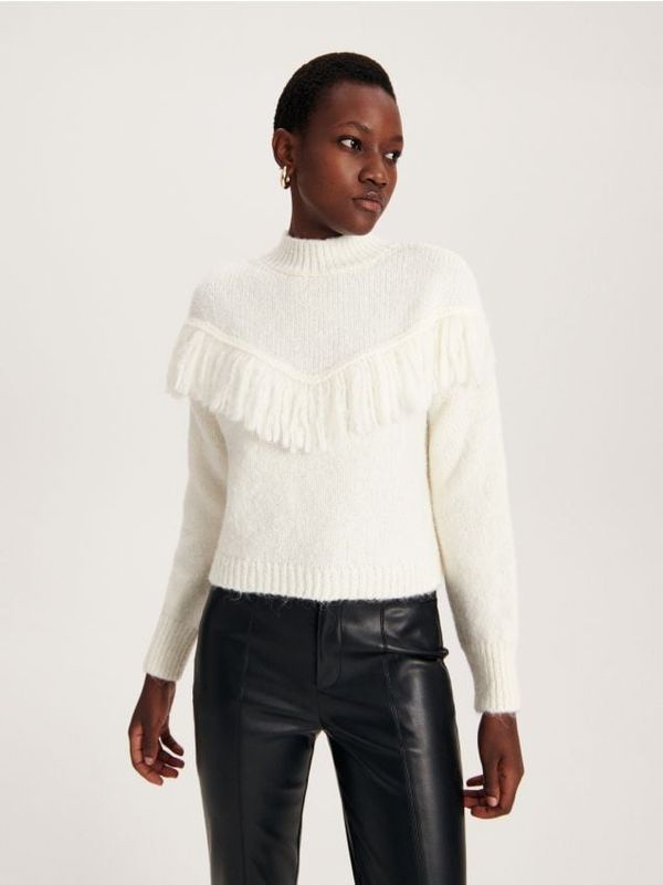 Reserved Reserved - Džemper s resama - boja kože