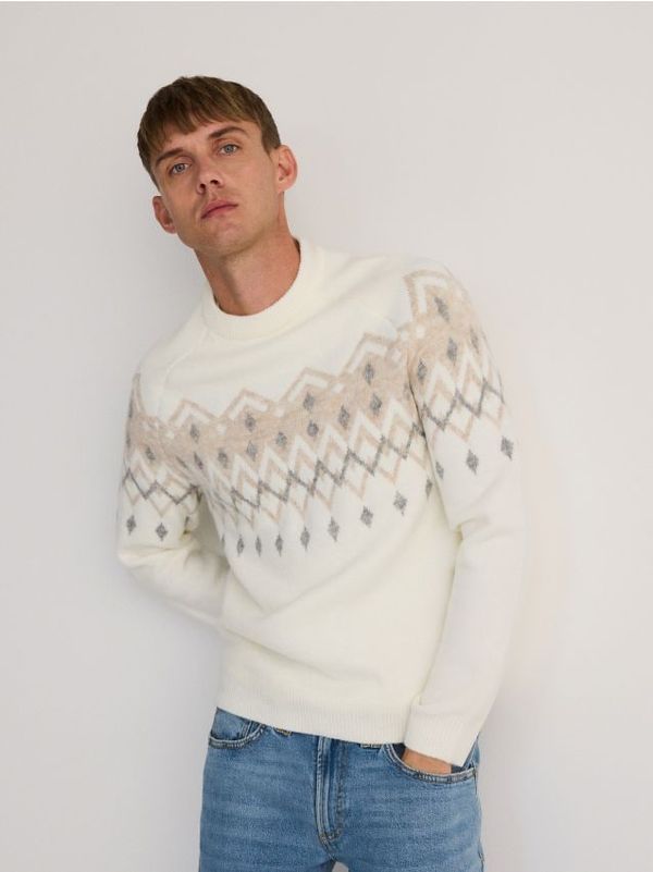 Reserved Reserved - Džemper s uzorkom - krem