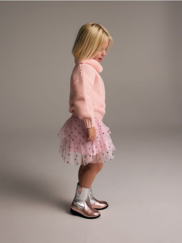 Reserved Reserved - Džemper s visokim ovratnikom - ružičasta