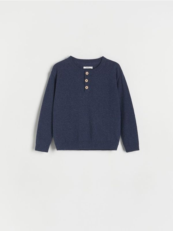 Reserved Reserved - Džemper s visokim udjelom lana - mornarsko plava