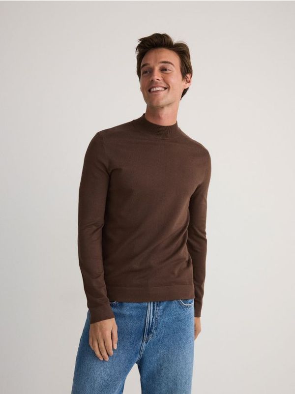 Reserved Reserved - Džemper s visokim udjelom viskoze - smeđi