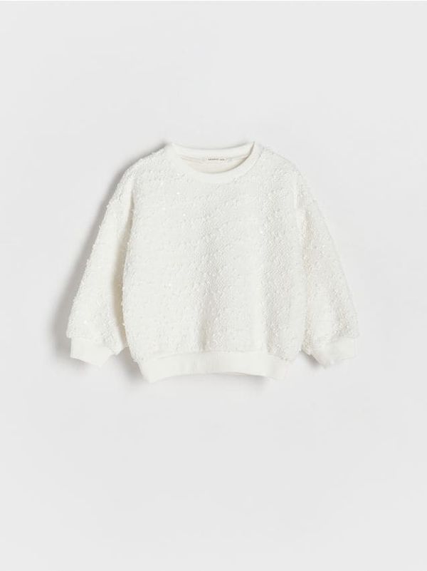 Reserved Reserved - Džemper sa šljokicama - krem