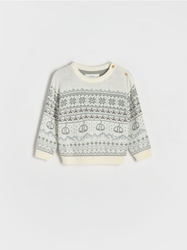 Reserved Reserved - Džemper sa zimskim uzorkom - krem