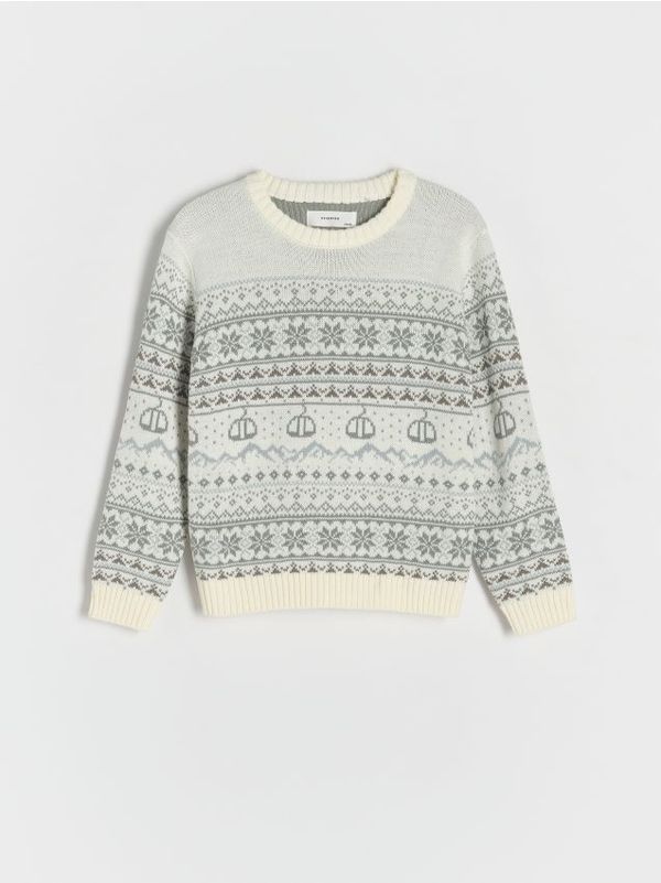 Reserved Reserved - Džemper sa zimskim uzorkom - krem