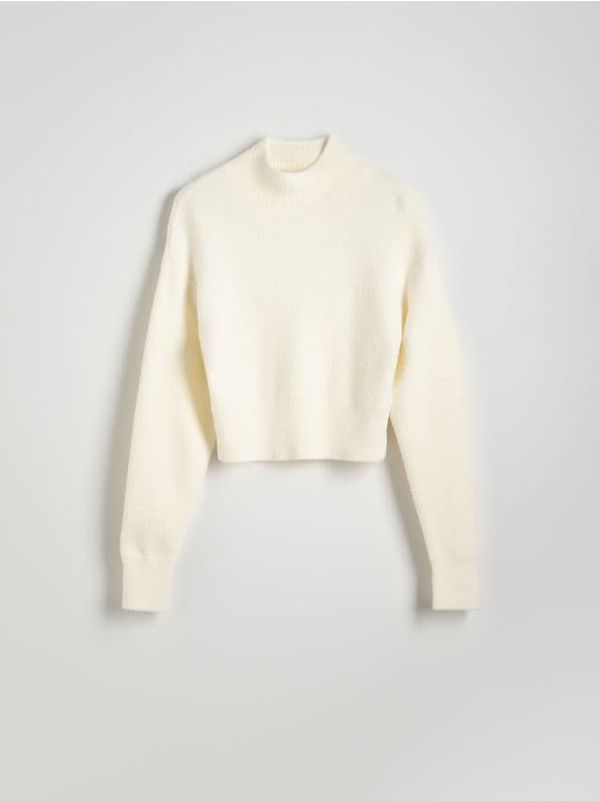 Reserved Reserved - Džemper uspravna ovratnika - krem