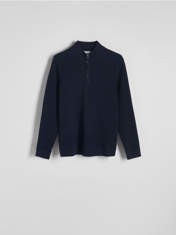 Reserved Reserved - Džemper uspravna ovratnika - mornarsko plava