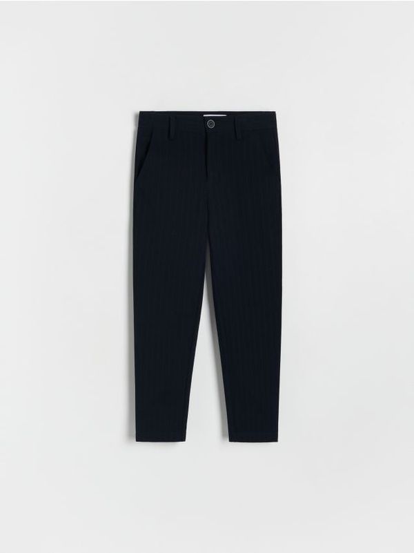 Reserved Reserved - Elegantne prugaste hlače - mornarsko plava