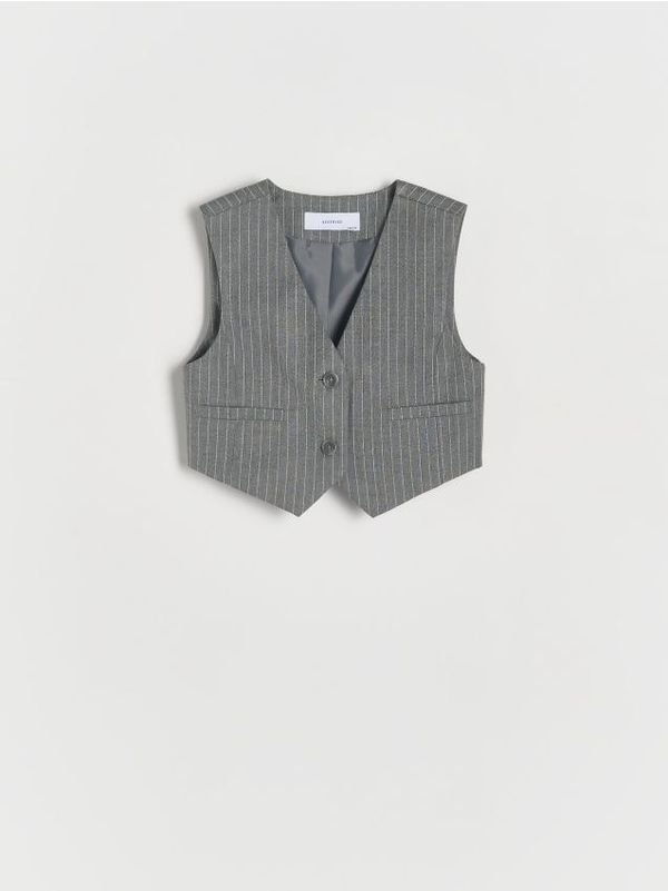 Reserved Reserved - Elegantni dugi prsluk - tamnosivo