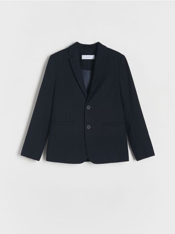 Reserved Reserved - Elegantni sako od mješavine viskoze - mornarsko plava