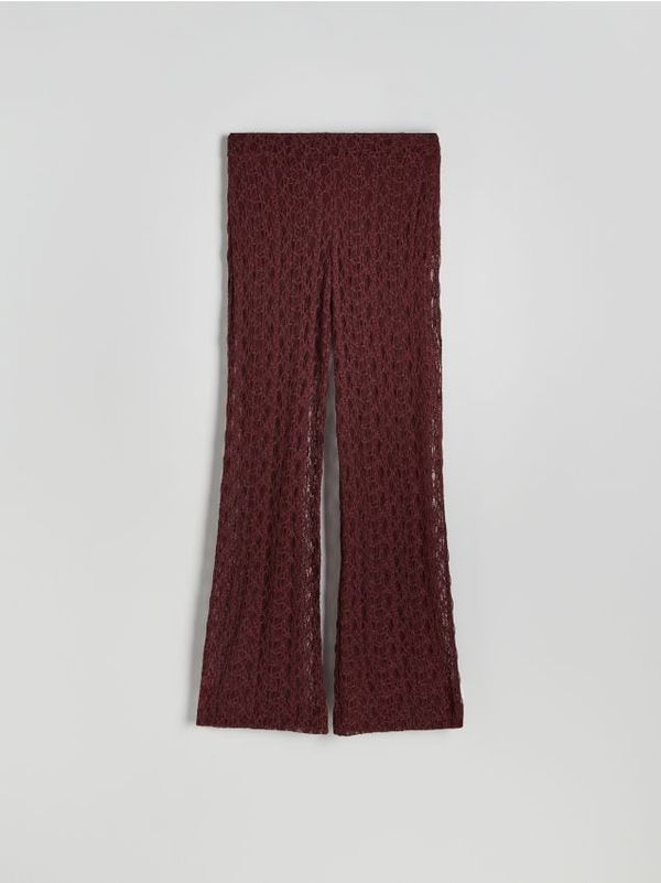 Reserved Reserved - Flare hlače od žerseja - boja kestena