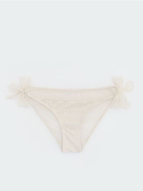 Reserved Reserved - Gaćice s čipkastim detaljem - boja pšenice