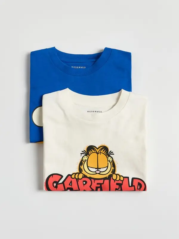 Reserved Reserved - Garfield 2 vnt. marškinėliai - krem