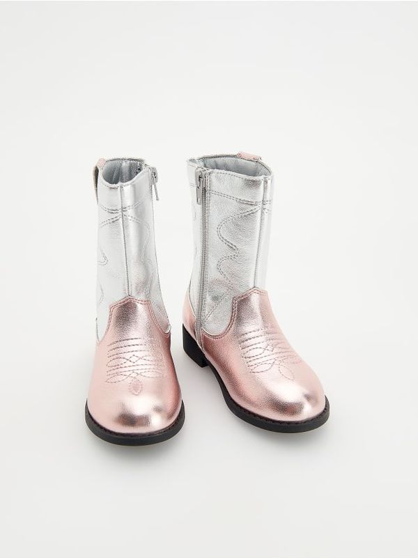 Reserved Reserved - GIRLS` ANKLE BOOTS - srebrna