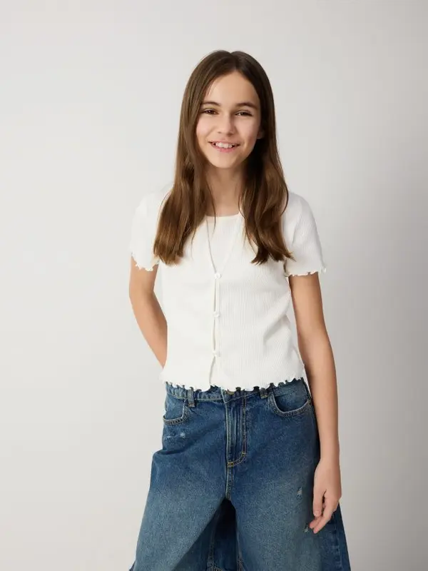 Reserved Reserved - GIRLS` BLOUSE - krem