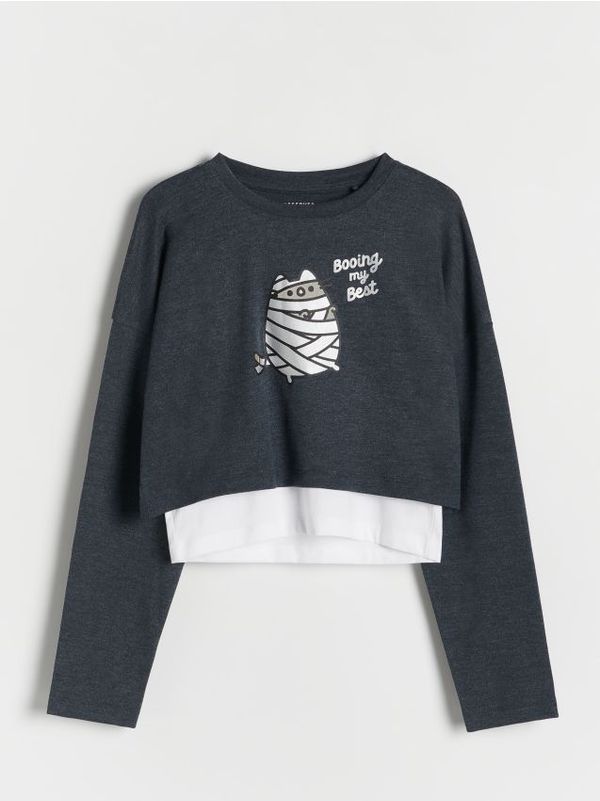 Reserved Reserved - GIRLS` BLOUSE - light grey