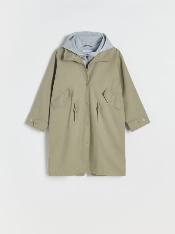 Reserved Reserved - GIRLS` COAT - prljavozeleno