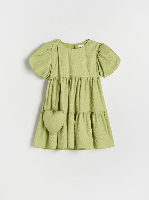 Reserved Reserved - GIRLS` DRESS & BAG - žutozeleno