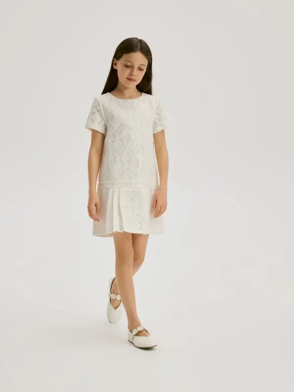 Reserved Reserved - GIRLS` DRESS - krem