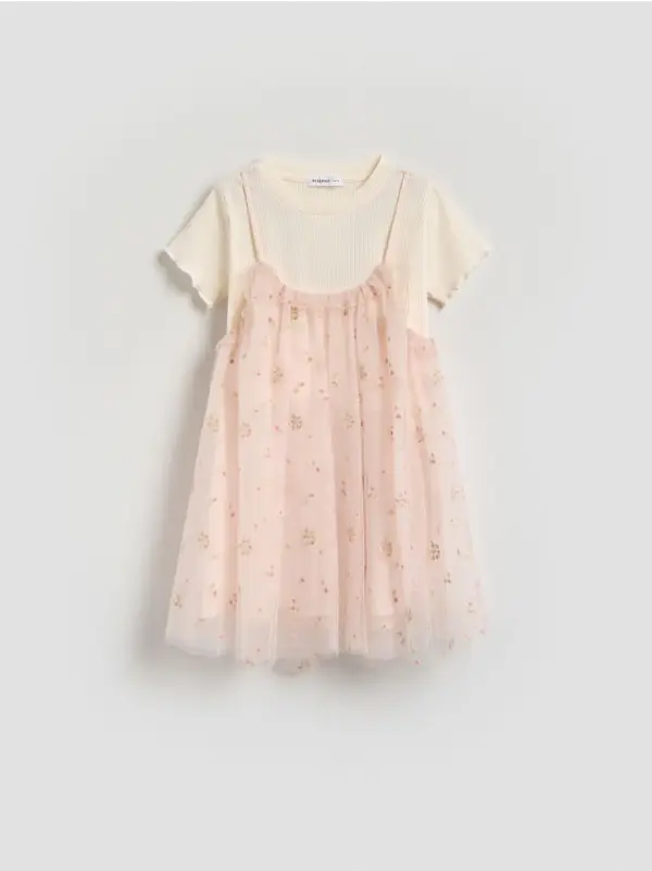 Reserved Reserved - GIRLS` DRESS - pastelnoružičasto