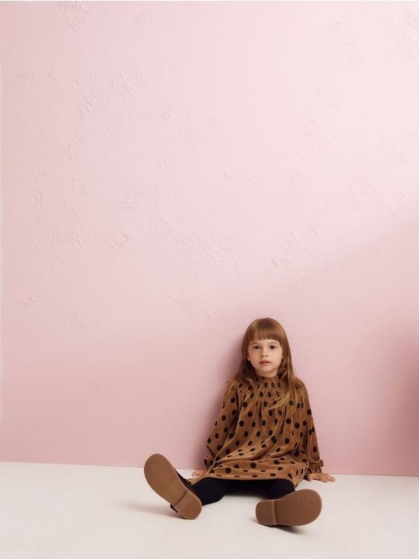 Reserved Reserved - GIRLS` DRESS - zlatnosmeđe