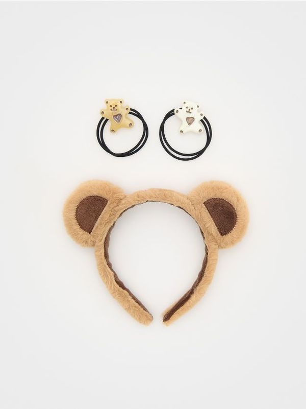 Reserved Reserved - GIRLS` HAIRBAND & HAIR ELASTICS - smeđi