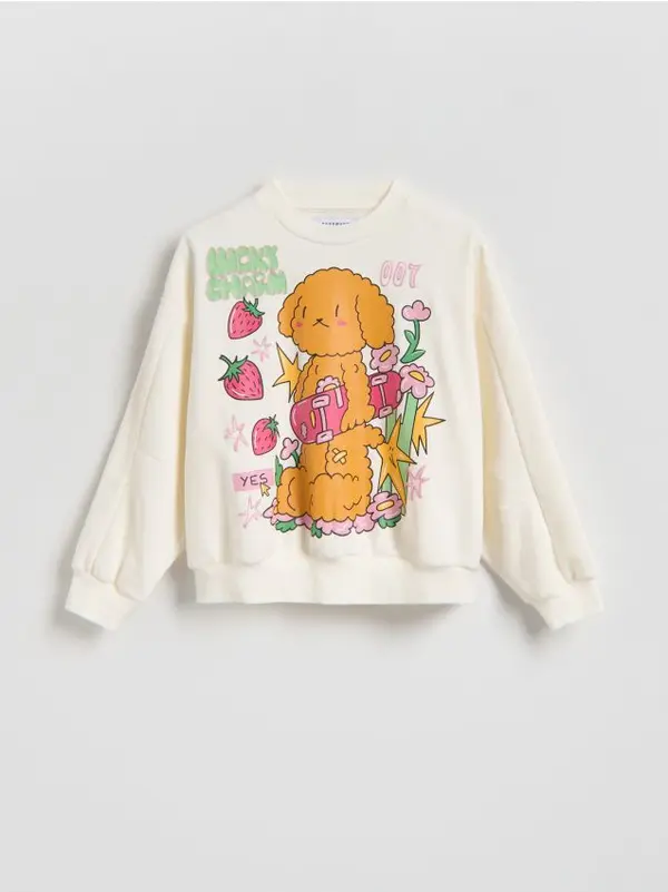 Reserved Reserved - GIRLS` JOGGING TOP - krem