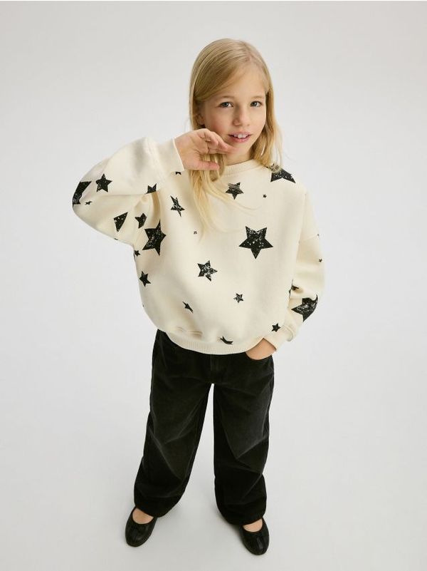 Reserved Reserved - GIRLS` JOGGING TOP - krem