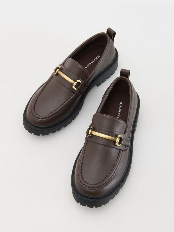 Reserved Reserved - GIRLS` LOAFER SHOES - tamnosmeđe