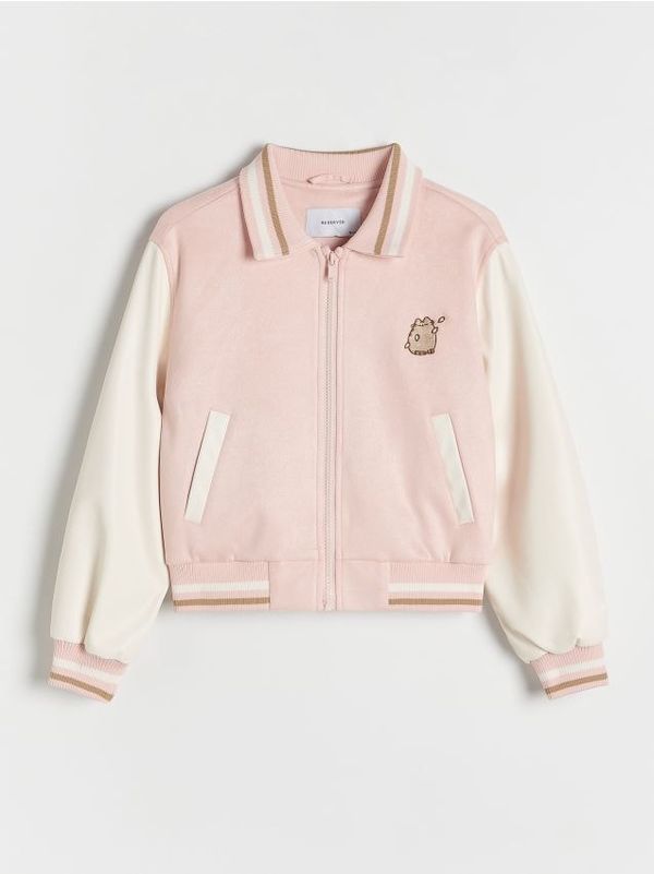 Reserved Reserved - GIRLS` OUTER JACKET - pastelnoružičasto